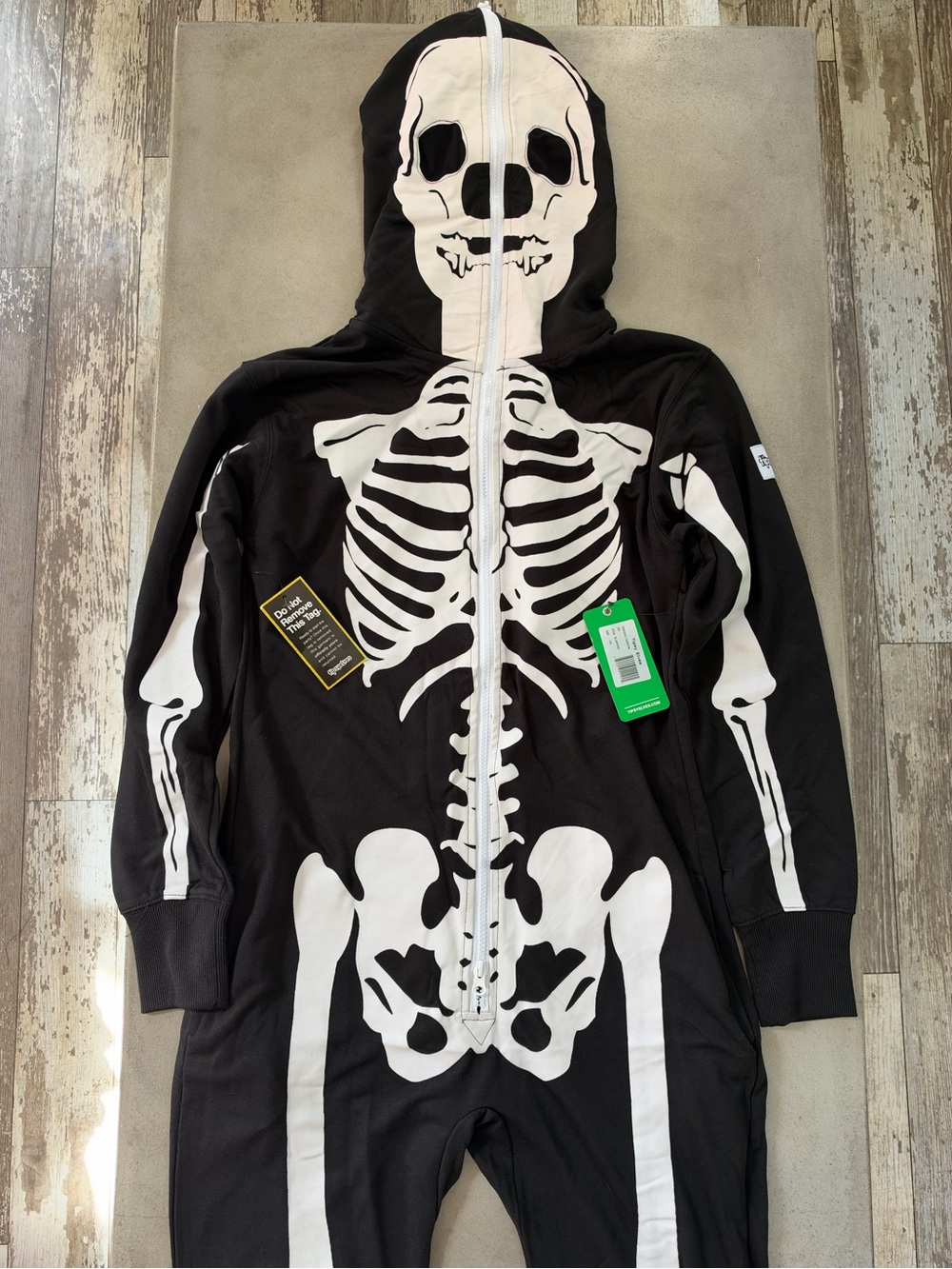Tipsy Elves Skeleton Costume Hooded Full Zip Jumpsuit Size X Small Unisex NWT